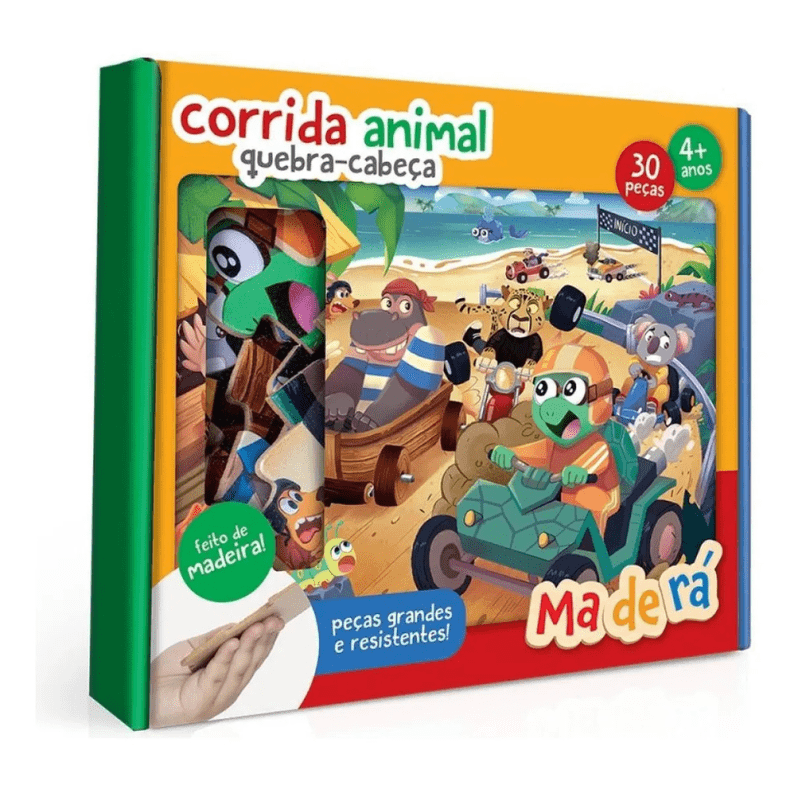 Quebra-Cabeça Corrida Animal - 30 Peças