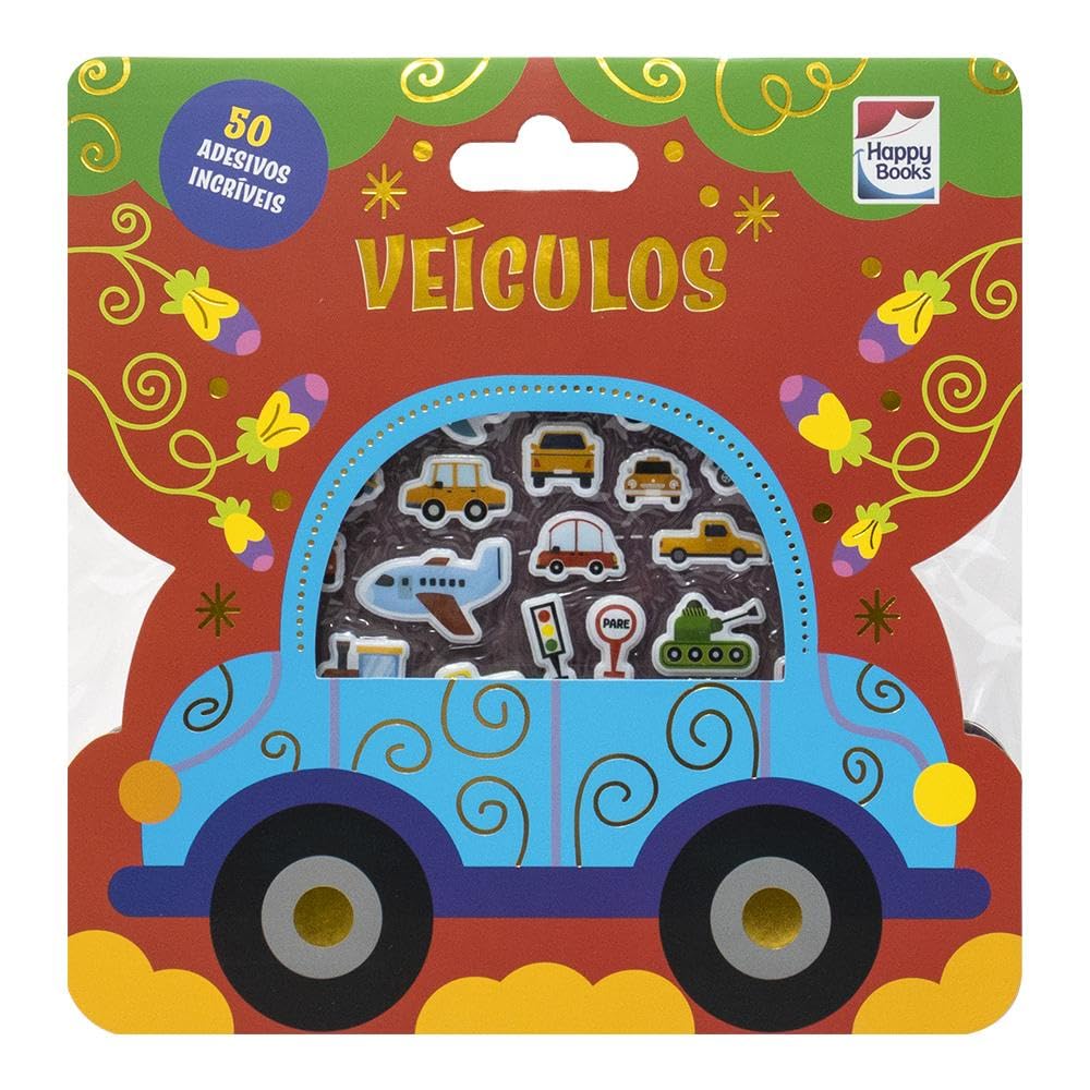 Livro de Adesivos Fofinhos Veículos